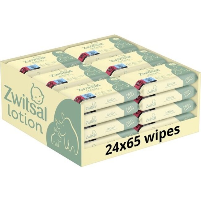 Zwitsal - Billendoekjes Lotion - Alcoholvrij - 1560 Babydoekjes - 24 x 65 - Voordeelbox