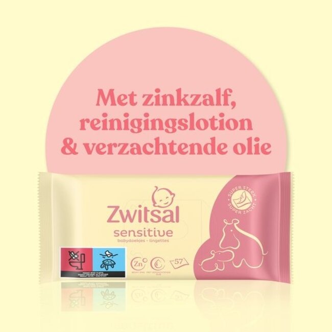 Zwitsal - Billendoekjes Sensitive - Alcoholvrij - 1368 Babydoekjes - 24 x 57 - Voordeelbox