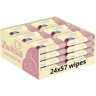 Zwitsal Zwitsal - Billendoekjes Sensitive - Alcoholvrij - 1368 Babydoekjes - 24 x 57 - Voordeelbox