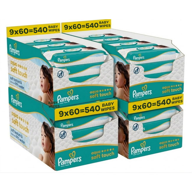 Pampers - Aqua Soft Touch Babydoekjes - 36 x 60 = 2160 Billendoekjes - Mega Deal