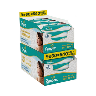 Pampers Pampers - Aqua Soft Touch Babydoekjes - 18 x 60 = 1080 Billendoekjes - Volume Deal