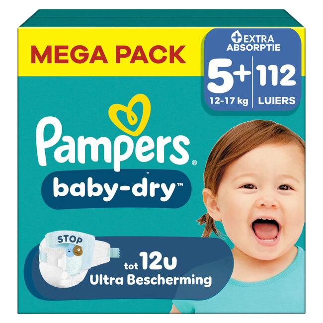 Pampers - Baby Dry - Maat 5+ - Mega Pack - 112 stuks - 12/17KG