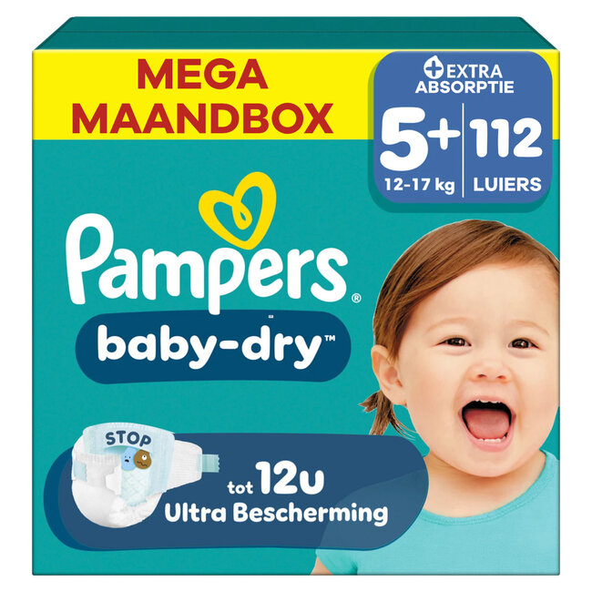 Pampers - Baby Dry - Maat 5+ - Mega Maandbox - 224 stuks - 12/17KG
