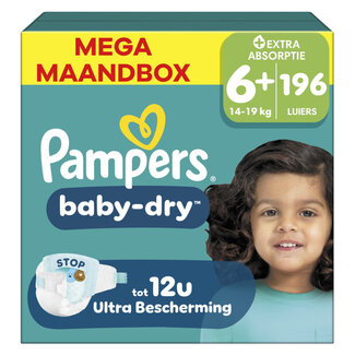 Pampers Pampers - Baby Dry - Maat 6+ - Mega Maandbox - 196 stuks - 14/19KG
