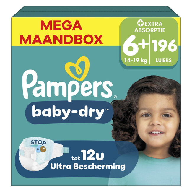Pampers Pampers - Baby Dry - Maat 6+ - Mega Maandbox - 196 stuks - 14/19KG