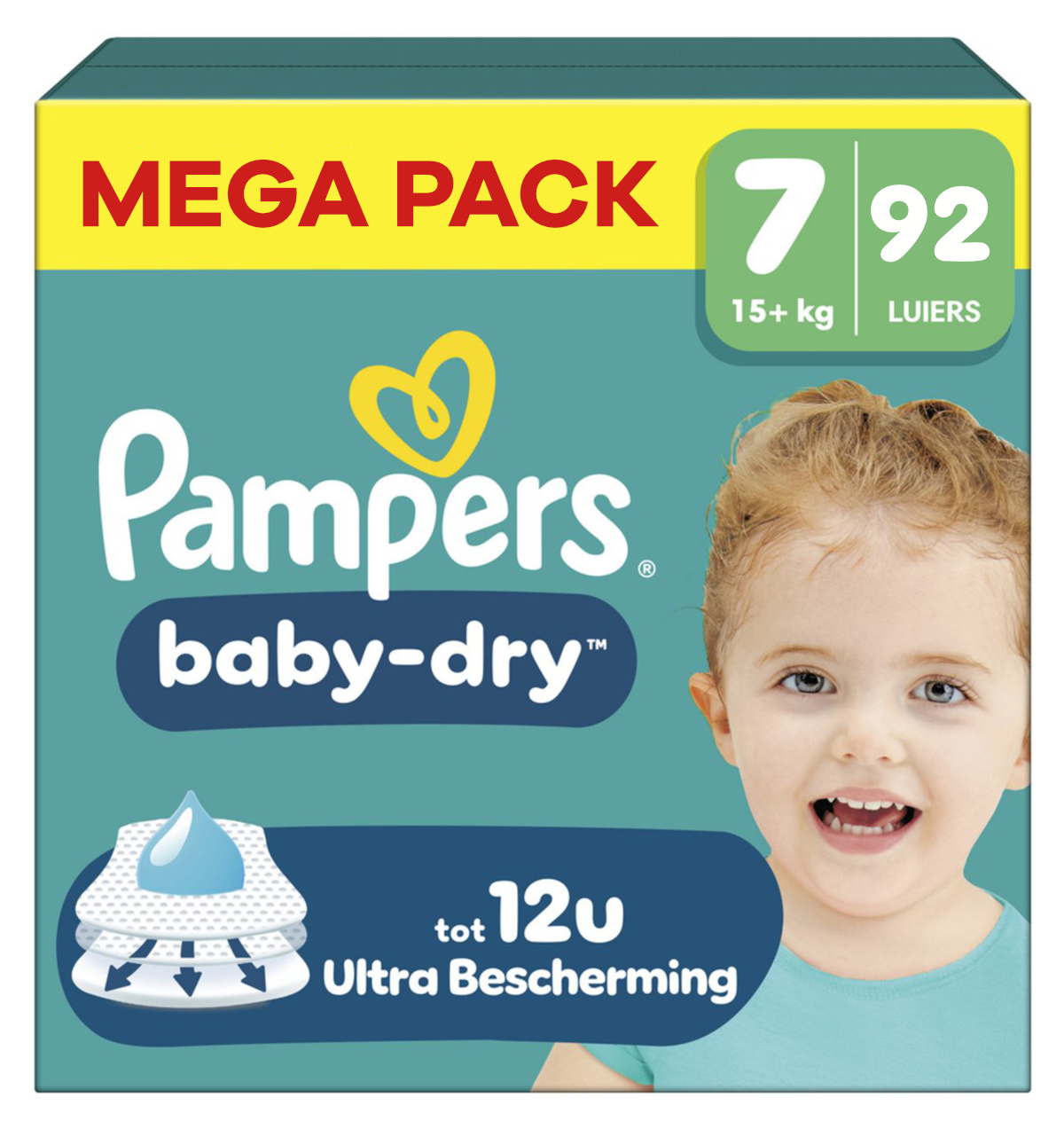 Pampers  Baby Dry - Maat 7 - Mega Pack - 92 stuks - 15+KG