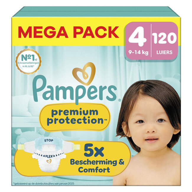 Pampers Pampers - Premium Protection - Maat 4 - Mega Pack - 120 luiers - 9/14KG