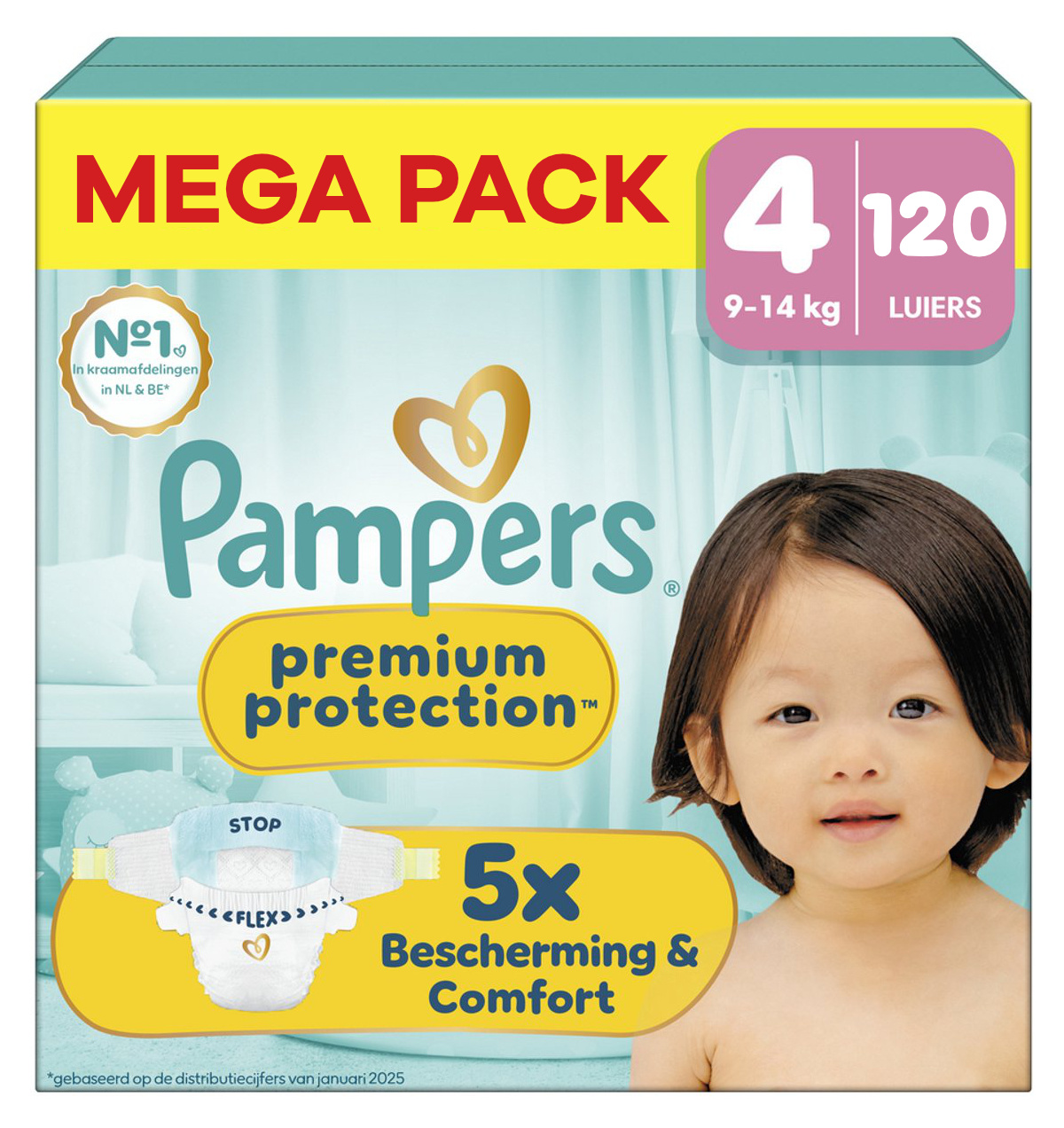 Pampers  Premium Protection - Maat 4 - Mega Pack - 120 luiers - 9/14KG