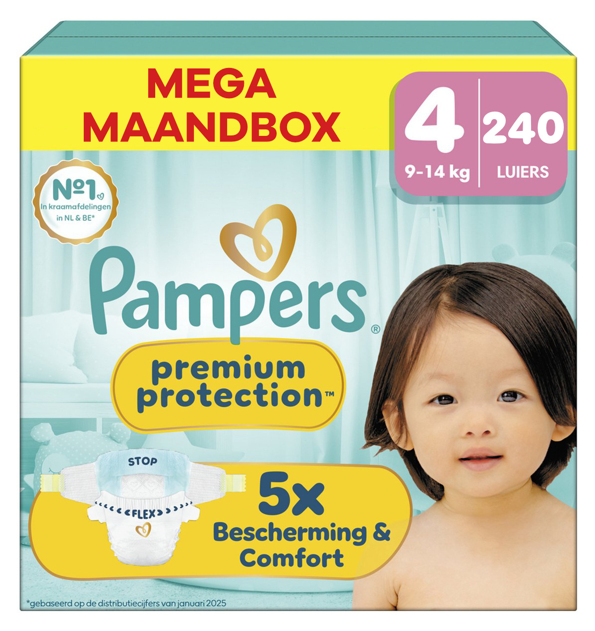 Pampers  Premium Protection - Maat 4 - Mega Maandbox - 240 luiers - 9/14KG