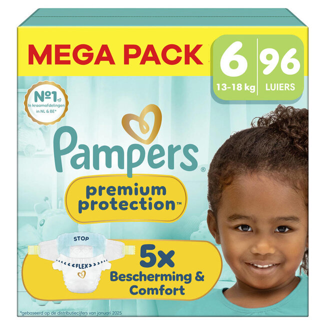 Pampers Pampers - Premium Protection - Maat 6 - Mega Pack - 96 luiers - 13/18KG
