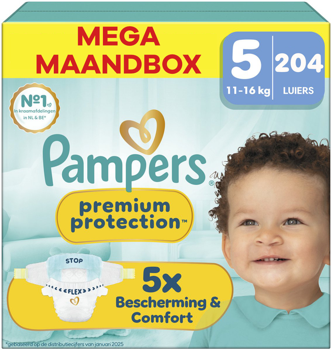 Pampers  Premium Protection - Maat 5 - Mega Maandbox - 204 luiers - 11/16KG