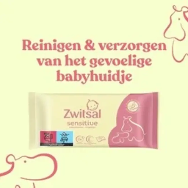 Zwitsal - Billendoekjes Sensitive - Alcoholvrij - 2736 Babydoekjes - 48 x 57 - Mega Voordeelbox
