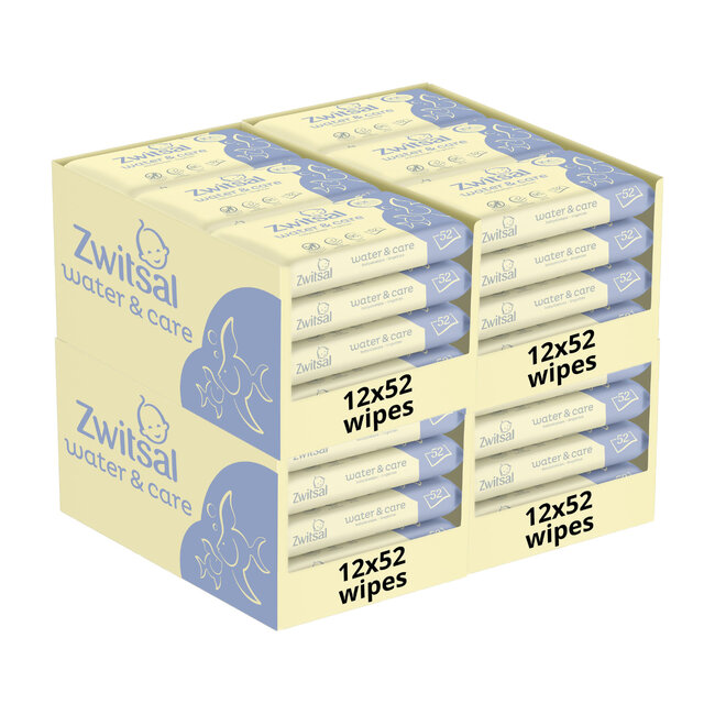 Zwitsal - Billendoekjes-  Water & Care met Zwitsalgeur - 2496 babydoekjes - 48 x 52 stuks