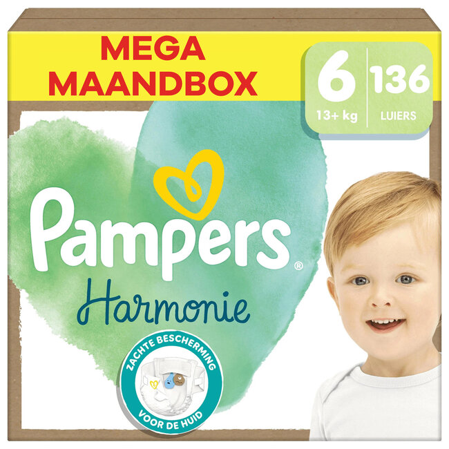 Pampers - Harmonie - Maat 6 - Mega Maandbox - 204 stuks - 13+KG
