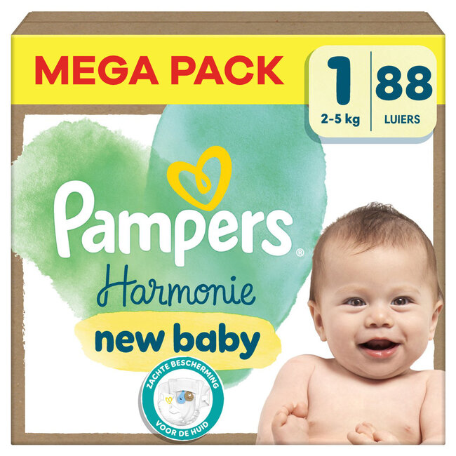 Pampers - Harmonie - Maat 1 - Mega Pack - 88 stuks - 2/5KG