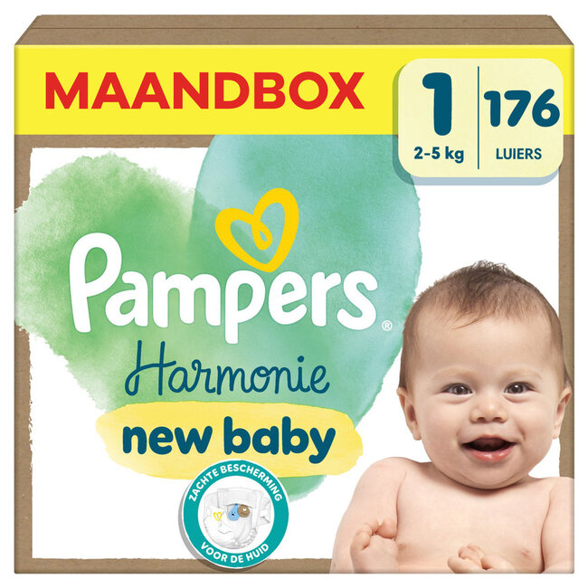 Pampers - Harmonie - Maat 1 - Maandbox - 176 stuks - 2/5KG