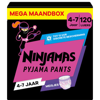 Pampers Pampers Ninjamas - Pyjama Pants Nacht - Meisje - 4/7 jaar - Mega Maandbox - 120 luierbroekjes