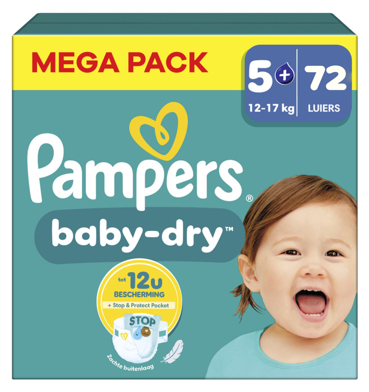Pampers  Baby Dry - Maat 5+ - Mega Pack - 72 Stuks - 12-17 kg