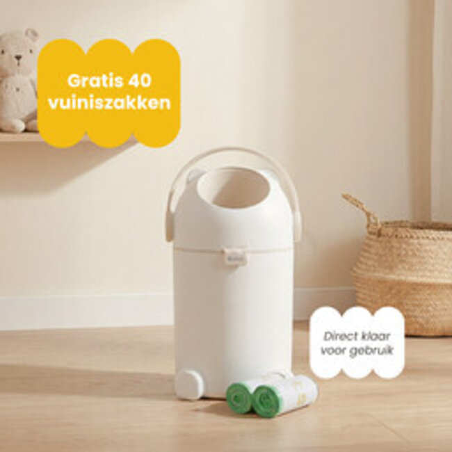 Dutsi - Luieremmer PLUS – Tweede Kansje – 100% Geurvrij & Extra Stabiel – 10L – Beige/Taupe