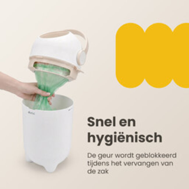 Dutsi - Design Luieremmer – Tweede Kansje – 100% Geurvrij & Universeel – Ruimte voor 20 luiers - Beige