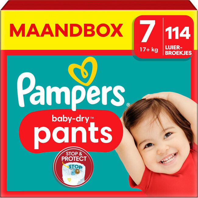 Pampers Pampers - Baby Dry Pants - Maat 7 - Maandbox - 114 stuks - 17+KG