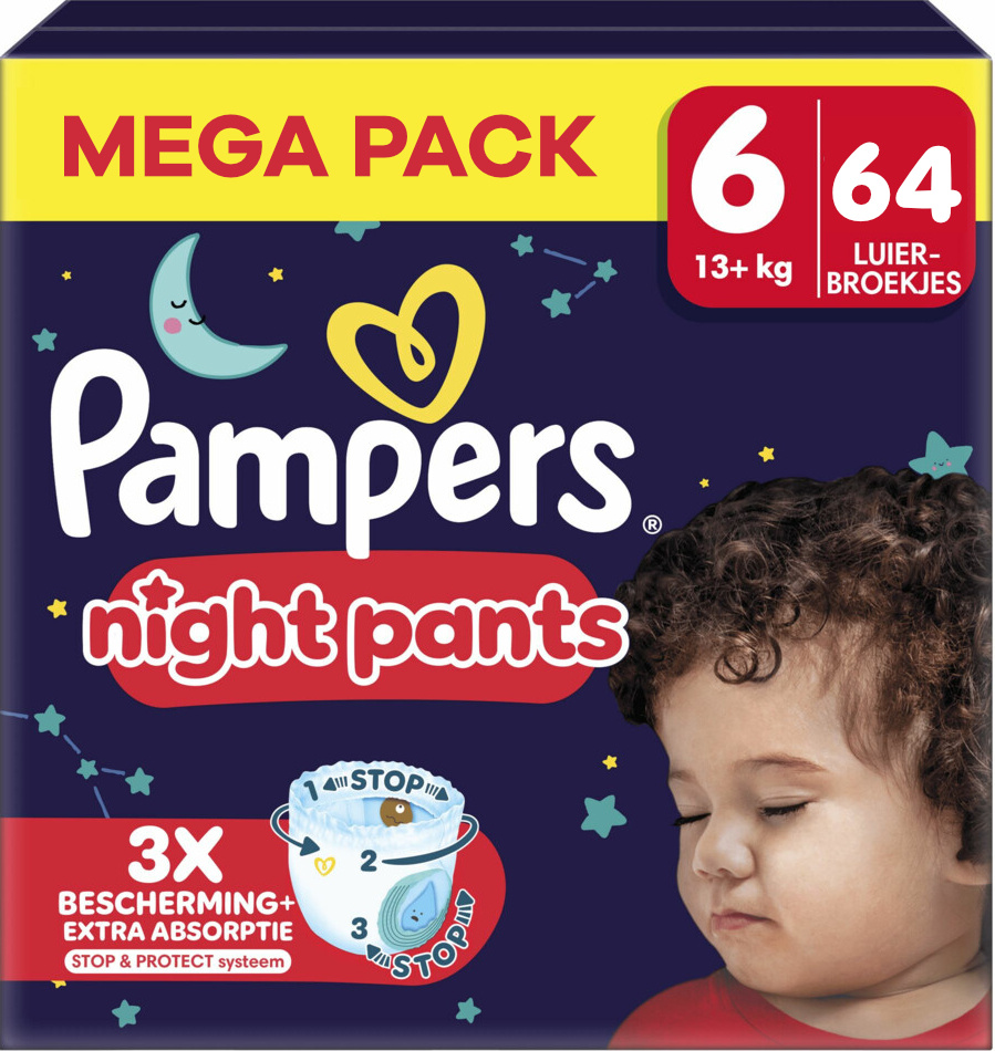 Pampers  Baby Dry Night Pants - Maat 6 - Mega Pack - 64 luierbroekjes