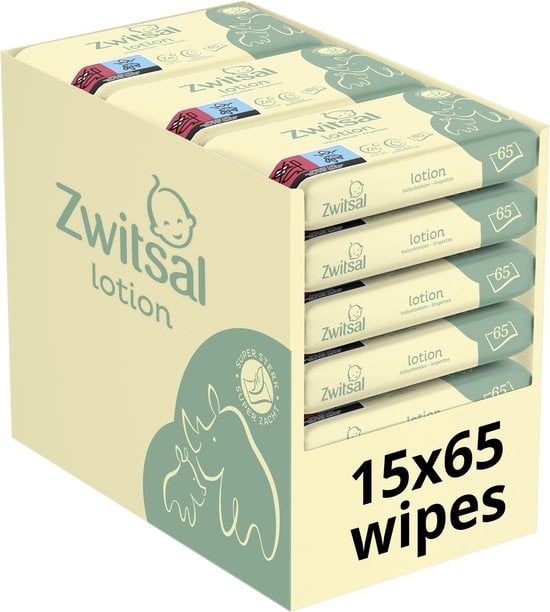 Zwitsal  Billendoekjes - Lotion - 975 babydoekjes - 15 x 65 stuks