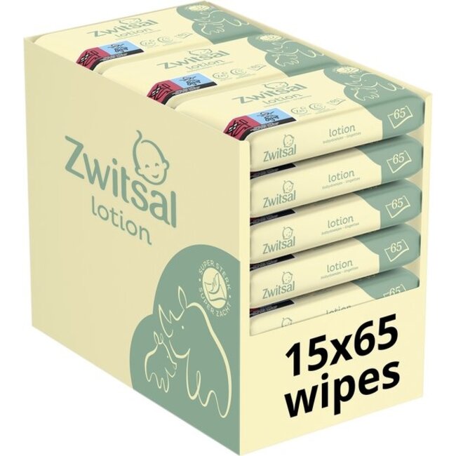 Zwitsal - Billendoekjes - Lotion - 975 babydoekjes - 15 x 65 stuks