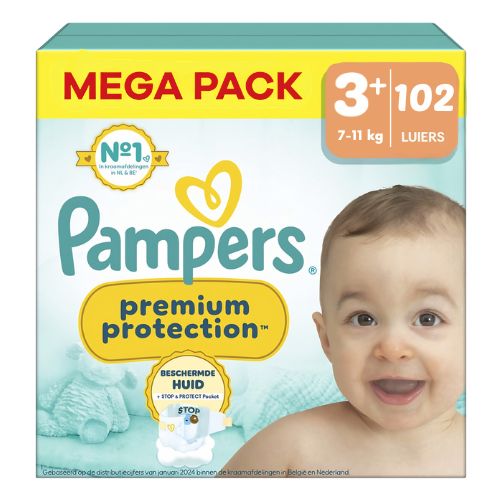 Pampers  Premium Protection - Maat 3+ - Mega Pack - 102 luiers - 7/11KG