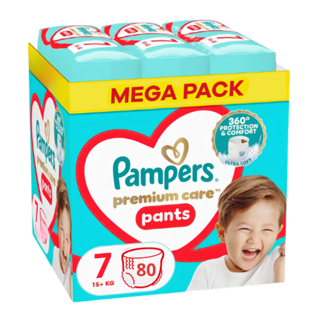 Pampers - Premium Care Pants - Maat 7 - Mega Pack - 80 luiers - 15+ kg