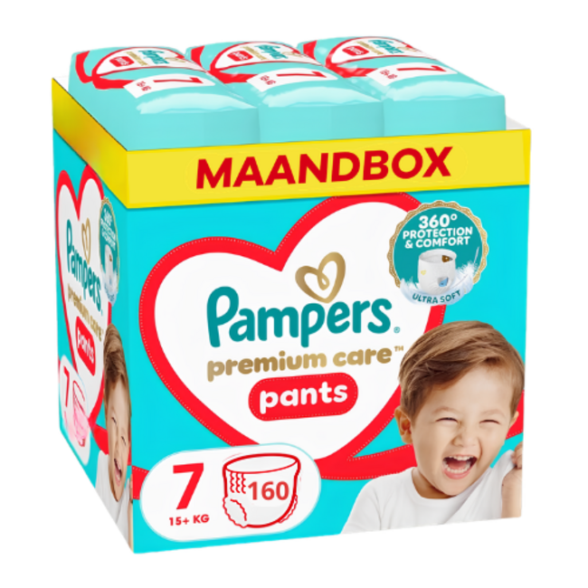 Pampers - Premium Care Pants - Maat 7 - Maandbox - 160 luiers - 15+ kg