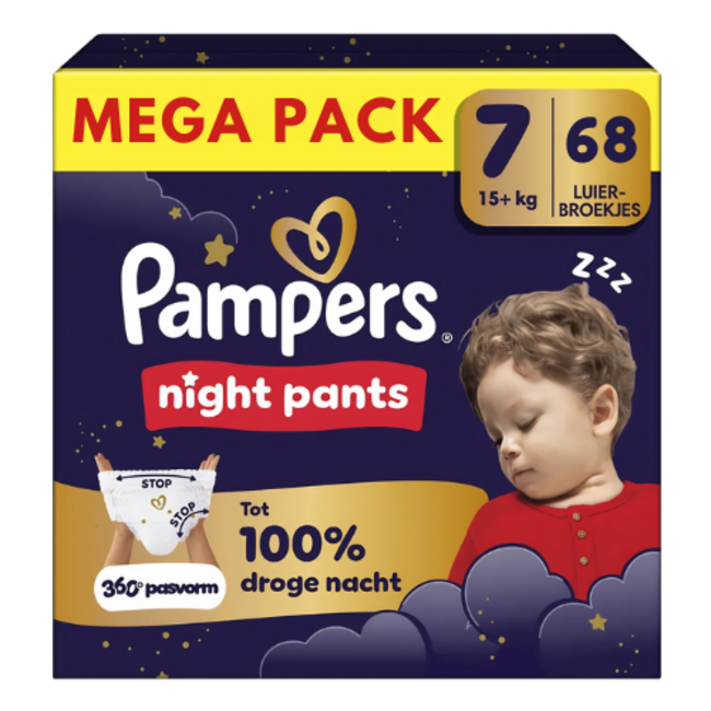 Pampers - Night Pants - Maat 7 - Mega Pack - 68 luierbroekjes