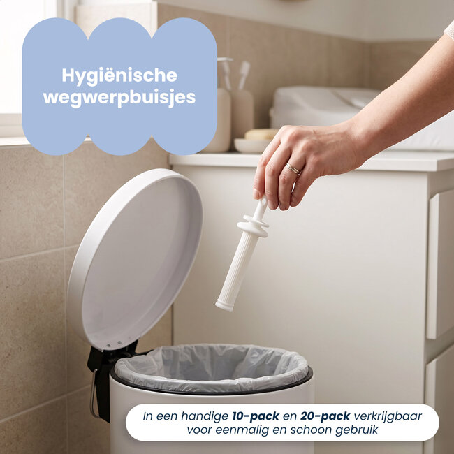 Dutsi - HappyBelly - Oplossing voor Darmkrampjes Baby & Buikkrampjes Baby - Gas Opluchting Buisjes met Veiligheidsstop - 100% Natuurlijk – 10-Pack