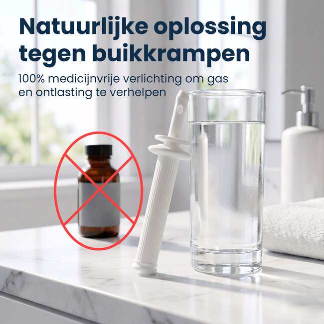 Dutsi - HappyBelly - Oplossing voor Darmkrampjes Baby & Buikkrampjes Baby - Gas Opluchting Buisjes met Veiligheidsstop - 100% Natuurlijk – 10-Pack