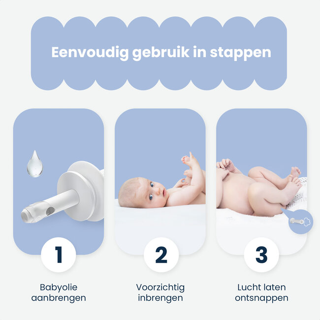 Dutsi - HappyBelly - Oplossing voor Darmkrampjes Baby & Buikkrampjes Baby - Gas Opluchting Buisjes met Veiligheidsstop - 100% Natuurlijk – 20-Pack