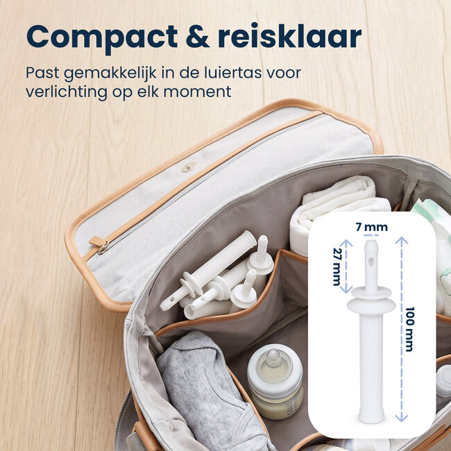 Dutsi - HappyBelly - Oplossing voor Darmkrampjes Baby & Buikkrampjes Baby - Gas Opluchting Buisjes met Veiligheidsstop - 100% Natuurlijk – 20-Pack