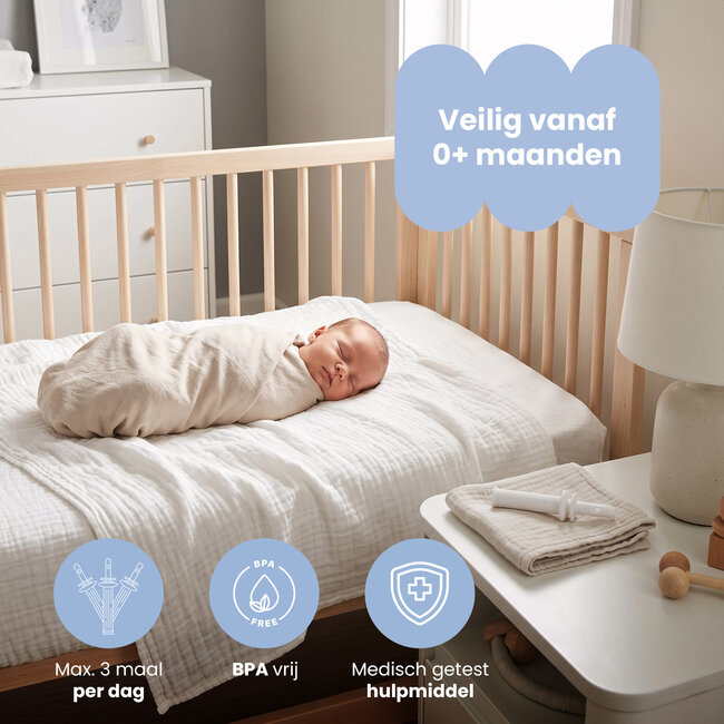 Dutsi - HappyBelly - Oplossing voor Darmkrampjes Baby & Buikkrampjes Baby - Gas Opluchting Buisjes met Veiligheidsstop - 100% Natuurlijk – 20-Pack
