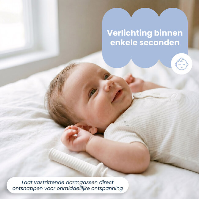 Dutsi - HappyBelly - Oplossing voor Darmkrampjes Baby & Buikkrampjes Baby - Gas Opluchting Buisjes met Veiligheidsstop - 100% Natuurlijk – 20-Pack
