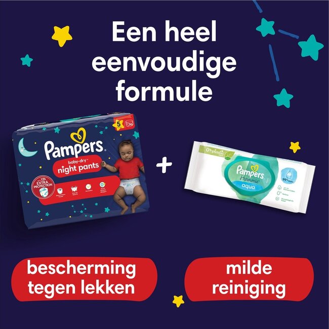Pampers - Baby Dry Night Pants - Maat 5 - Maandbox - 168 stuks - 12/17 KG