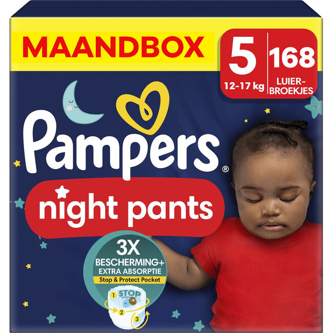 Pampers Pampers - Baby Dry Night Pants - Maat 5 - Maandbox - 168 stuks - 12/17 KG