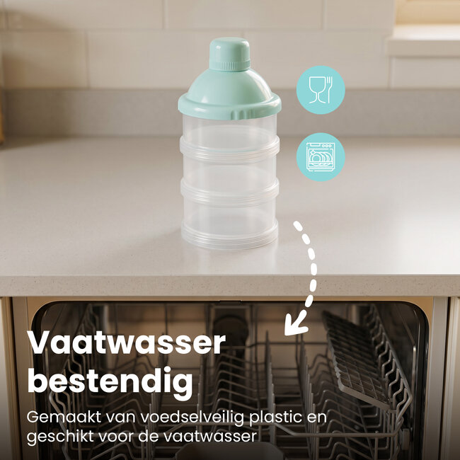Dutsi - Melkpoeder Bewaarbakjes - 2 Stuks - Melkpoeder Toren met Schenktuit - BPA-vrij - Melkpoeder Doseerdoosjes - Stapelbaar
