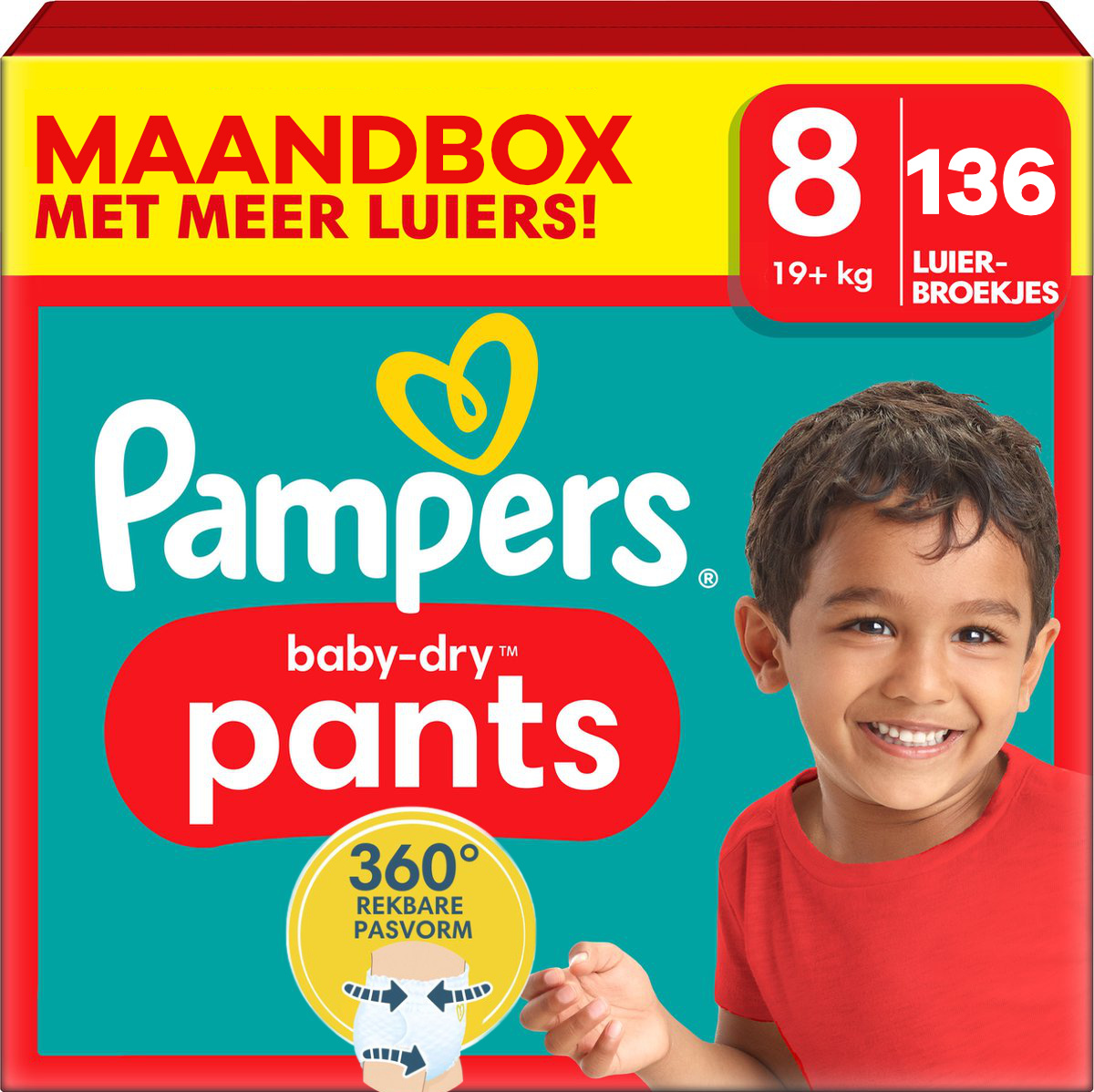 Pampers  Baby Dry Pants - Maat 8 - Maandbox - 136 stuks - 19+ KG