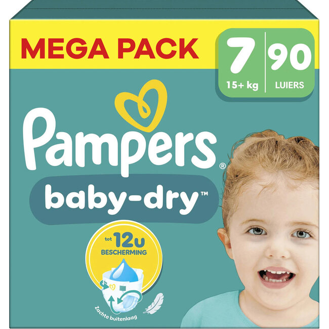 Pampers Pampers - Baby Dry - Maat 7 - Mega Pack - 90 stuks - 15+ KG
