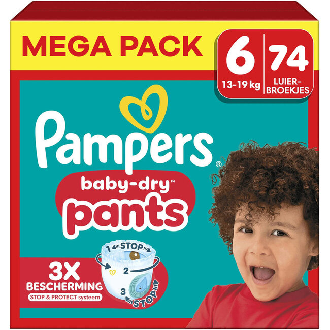 Pampers - Baby Dry Pants - Maat 6 - Mega Pack - 74 stuks - 14/19 KG