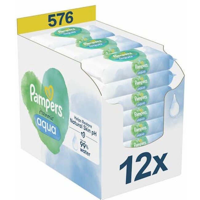 Pampers Pampers - Harmonie Aqua - Billendoekjes - 576 billendoekjes - 12 x 48