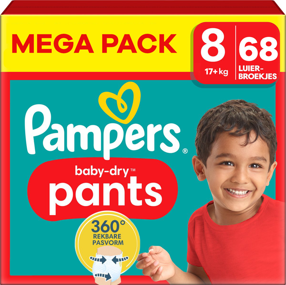 Pampers  Baby Dry Pants - Maat 8 - Mega Pack - 68 stuks - 17+ KG