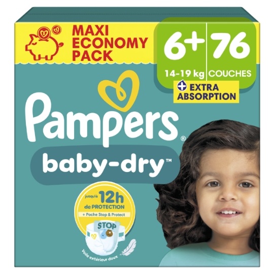Pampers  Baby Dry - Maat 6+ - Mega Pack - 76 luiers - 14/19KG
