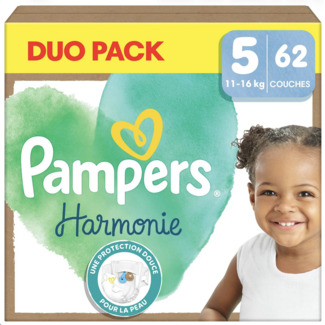 Pampers Pampers - Harmonie - Maat 5 - Mega Pack - 62 stuks - 11/16 KG
