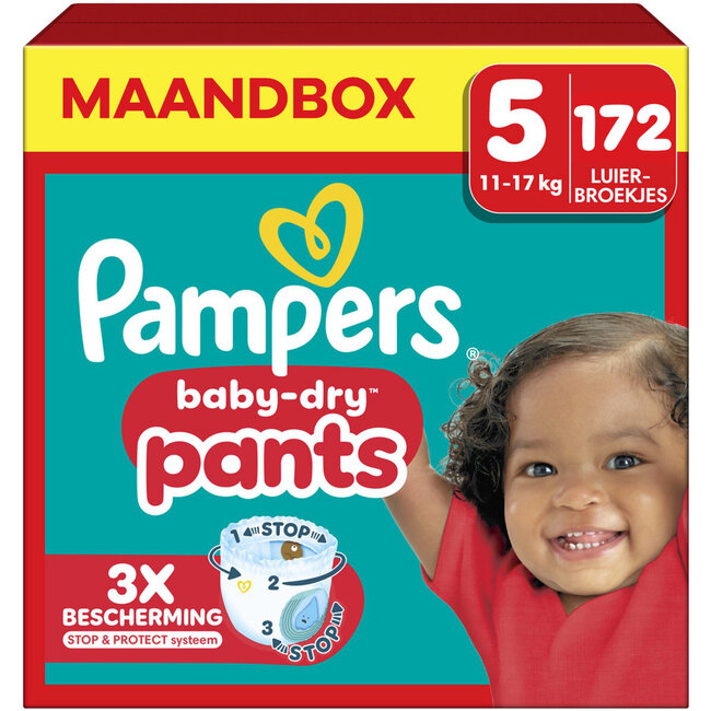 Pampers - Baby Dry Pants - Maat 5 - Maandbox - 172 stuks - 11/16 KG