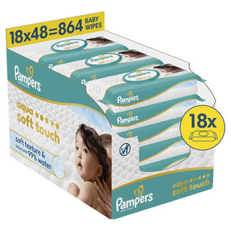 Pampers Pampers Billendoekjes Aqua Soft Touch 18x48 = 864 stuks